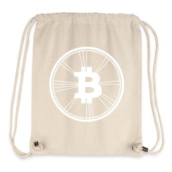 Logo Bitcoin Crypto Moderne en fil de fil - Sac à cordon recyclé Stanley/Stella - blanc naturel - Devant