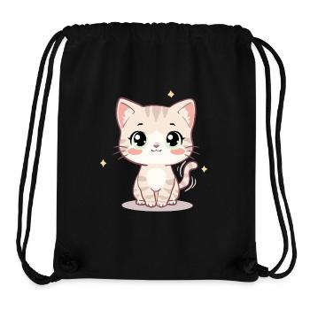 Niedliche Kawaii-Katzenillustration – Chibi-Kätzchen - Stanley/Stella recycelter Gym Bag - Schwarz - Vorne