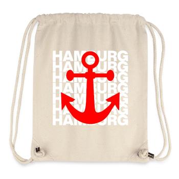 HAMBURG ANKER ROT, HAFEN, MOIN, HH, NORDDEUTSCH - Stanley/Stella recycelter Gym Bag - Naturweiß - Vorne
