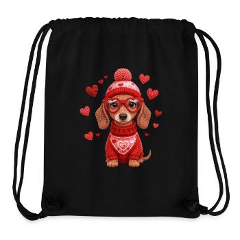 Dackel Liebe Valentinstag Herzmotiv - Stanley/Stella recycelter Gym Bag - Schwarz - Vorne