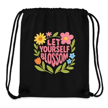 Floraison printanière - Sac à cordon recyclé Stanley/Stella - noir - Devant