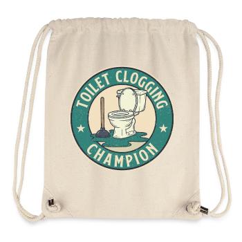 Champion du bouchon des toilettes : humour audacieux dans la salle de bain - Sac à cordon recyclé Stanley/Stella - blanc naturel - Devant