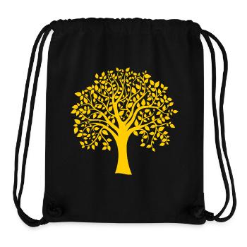 Grund: Gelber Jumbo-Baum-Print-Schatten - Stanley/Stella recycelter Gym Bag - Schwarz - Vorne