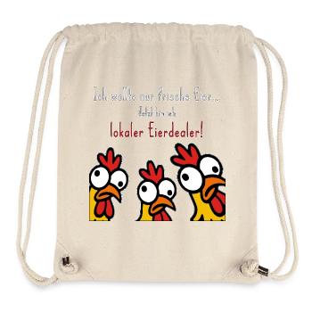 Frische Eier Dealer lustiger Spruch Hühner - Stanley/Stella recycelter Gym Bag - Naturweiß - Vorne