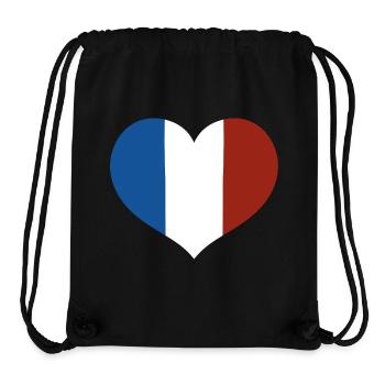 French Flag Heart - Stanley/Stella Recycled Gym Bag - black - Front