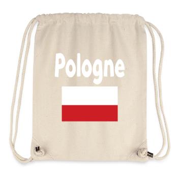 Pologne Typo et Drapeau Rouge - Sac à cordon recyclé Stanley/Stella - blanc naturel - Devant