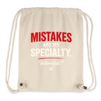 Mistakes Are My Specialty – Flirt Saying - Stanley/Stella Recycled Gym Bag - natural - Front