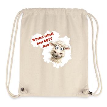 Funny sheep cartoon with red text - Stanley/Stella Recycled Gym Bag - natural - Front