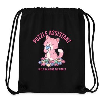 Puzzle Assist und Katzenzitat - Stanley/Stella recycelter Gym Bag - Schwarz - Vorne