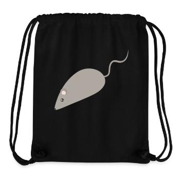 Croquis minimaliste de la souris grise - Sac à cordon recyclé Stanley/Stella - noir - Devant