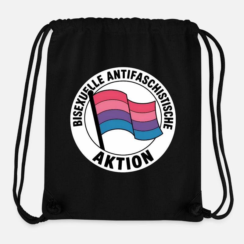 Bisexual Action - Antifa Pride Badge - Stanley/Stella Recycled Gym Bag - black