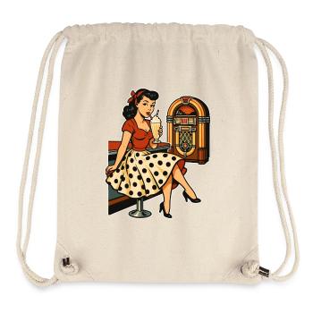 50s Rockabella: Pin-Up in the Diner with Milkshake - Stanley/Stella Recycled Gym Bag - natural - Front