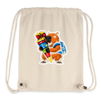 Capybara 1. Schultag | Einschulung Kinder - Stanley/Stella recycelter Gym Bag - Naturweiß - Vorne
