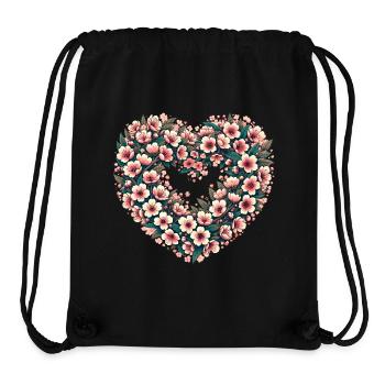 Blossom Heart Blumenwappen - Stanley/Stella recycelter Gym Bag - Schwarz - Vorne