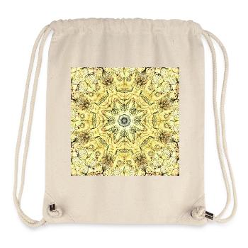 Mandala jaune-vert kaléidoscopique - Sac à cordon recyclé Stanley/Stella - blanc naturel - Devant