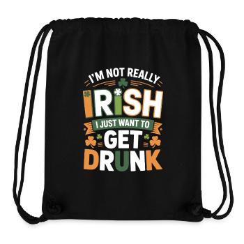 Pas vraiment Irlandais, juste se saouler - Sac à cordon recyclé Stanley/Stella - noir - Devant