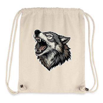 Wild Wolf Heulend Alpha Wolf Maskottchen - Stanley/Stella recycelter Gym Bag - Naturweiß - Vorne