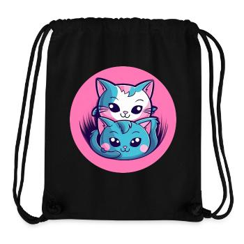 Kätzchen Umarmung Duo - Stanley/Stella recycelter Gym Bag - Schwarz - Vorne