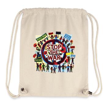 Paix Amour Paix contre la guerre - Sac à cordon recyclé Stanley/Stella - blanc naturel - Devant