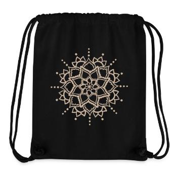 Beige Mandala-Blüte - Stanley/Stella recycelter Gym Bag - Schwarz - Vorne