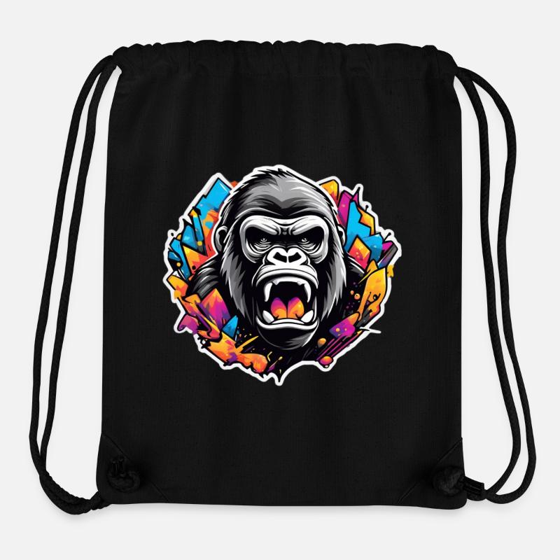 Gorilla-Graffiti leuchten - Stanley/Stella recycelter Gym Bag - Schwarz