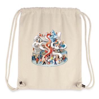 Colorful multi-stick slide full of people - Stanley/Stella Recycled Gym Bag - natural - Front