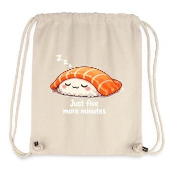 Sushi Kawaii endormi : encore cinq minutes - Sac à cordon recyclé Stanley/Stella - blanc naturel - Devant