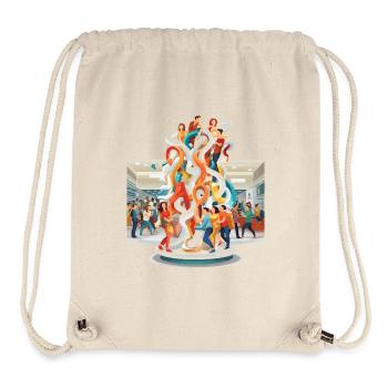 Farbwirbel Begegnungen Skulptur - Stanley/Stella recycelter Gym Bag - Naturweiß - Vorne