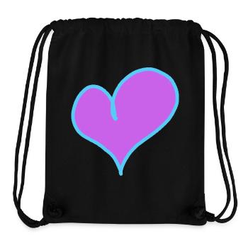 Cœur Valentin Chère petite amie - Sac à cordon recyclé Stanley/Stella - noir - Devant