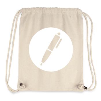 Stylo, stylo bille - Sac à cordon recyclé Stanley/Stella - blanc naturel - Devant