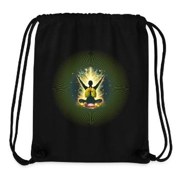 Méditation Souffle Pouvoir Nature Poumon Mandala - Sac à cordon recyclé Stanley/Stella - noir - Devant