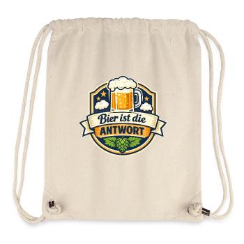Bier ist die Antwort – Logo-Print - Stanley/Stella recycelter Gym Bag - Naturweiß - Vorne