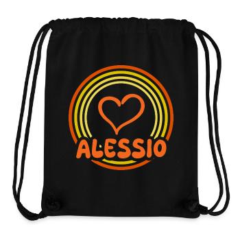 Herz im Regenbogenkreis Alessio - Stanley/Stella recycelter Gym Bag - Schwarz - Vorne