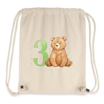 Kleiner Bär mit Zahl Drei - Stanley/Stella recycelter Gym Bag - Naturweiß - Vorne