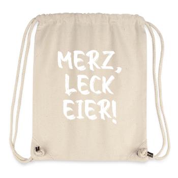 Merz Leck Eier – Lustiges Politisches Statement - Stanley/Stella recycelter Gym Bag - Naturweiß - Vorne