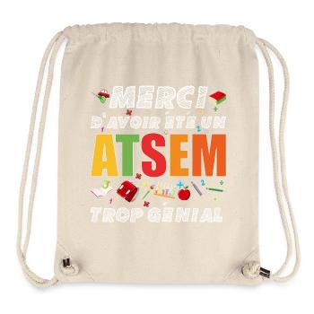 Merci d'avoir été un ATSEM trop Génial Cadeau  - Sac à cordon recyclé Stanley/Stella - blanc naturel - Devant