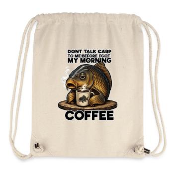 Morgenkaffee, Karpfenangeln, Humor - Stanley/Stella recycelter Gym Bag - Naturweiß - Vorne