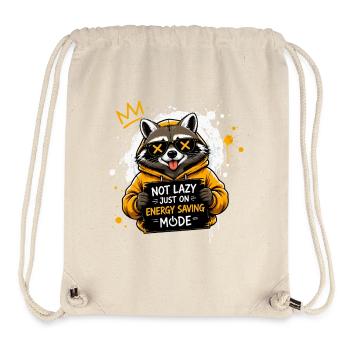 Raccoon Power Saving Mode Pullover Hoodie - Stanley/Stella Recycled Gym Bag - natural - Front