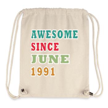 Awesome Seit Juni 1991 - Stanley/Stella recycelter Gym Bag - Naturweiß - Vorne