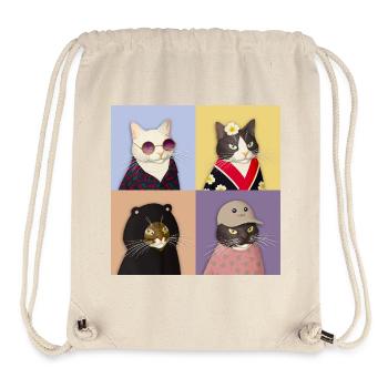 Cat Couture Quartett - Stanley/Stella recycelter Gym Bag - Naturweiß - Vorne