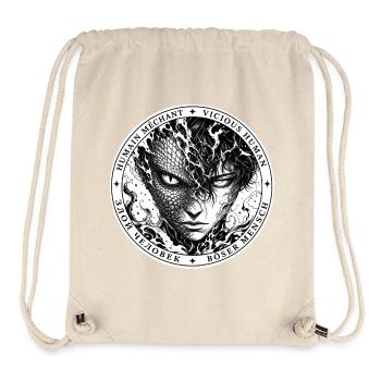 Dualité Dragon-Humain méchant badge noir - Sac à cordon recyclé Stanley/Stella - blanc naturel - Devant