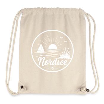 Nordsee Segelboot Möwe Sonnenuntergang - Stanley/Stella recycelter Gym Bag - Naturweiß - Vorne