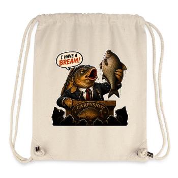 Ich habe ein lustiges Karpfenfischen-Design mit Brassen - Stanley/Stella recycelter Gym Bag - Naturweiß - Vorne