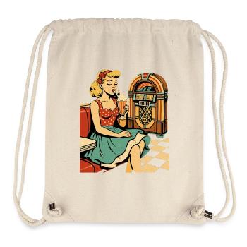 Retro 50s Diner Pin-Up Girl Milkshake Poster - Stanley/Stella Recycled Gym Bag - natural - Front