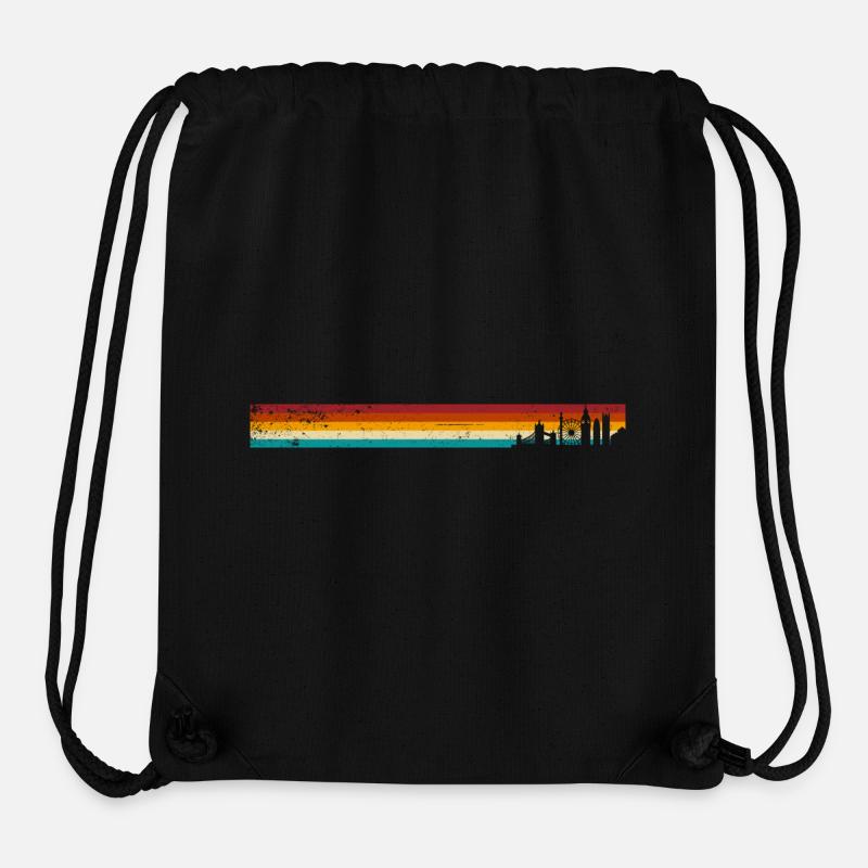 Sunset Stripes Skyline - Stanley/Stella Recycled Gym Bag - black