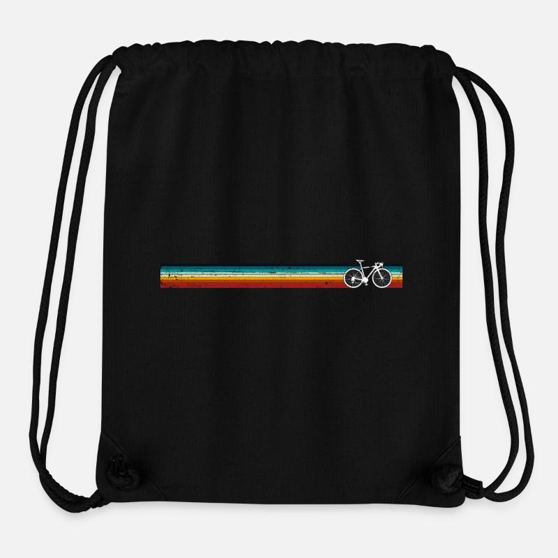 Regenbogen Streifen Fahrrad Silhouette - Stanley/Stella recycelter Gym Bag - Schwarz