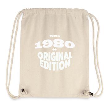 1980 Année de naissance - Sac à cordon recyclé Stanley/Stella - blanc naturel - Devant