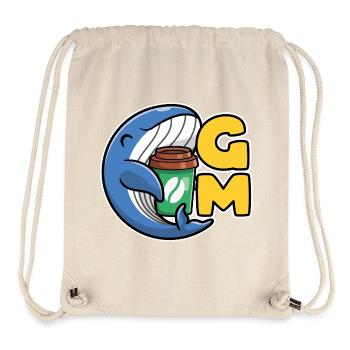 Web3 whale with a coffee that says Good Morning - Stanley/Stella Recycled Gym Bag - natural - Front