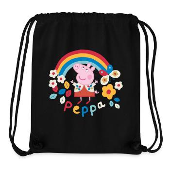 Peppa Wutz Regenbogen Rainbow - Stanley/Stella recycelter Gym Bag - Schwarz - Vorne