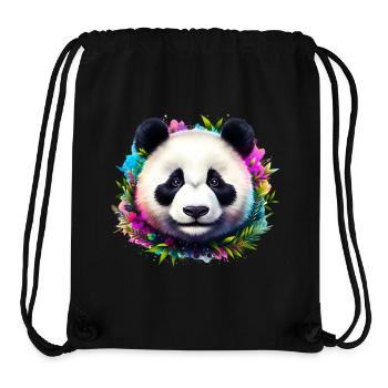 Panda - Stanley/Stella recycelter Gym Bag - Schwarz - Vorne
